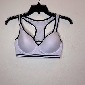 this is a white and black medium sized sports bra